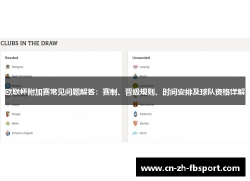 欧联杯附加赛常见问题解答：赛制、晋级规则、时间安排及球队资格详解